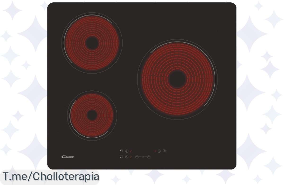 Oferta bomba: Vitrocerámica Candy CH63CC/4U2, ¡potencia y 3 zonas de cocción a precio increíble! No te lo pierdas.