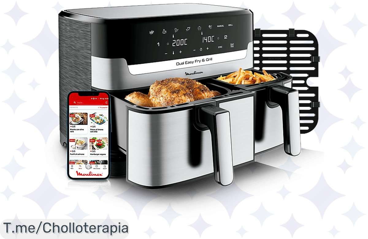 Oferta bomba en freidoras de aire: ¡Moulinex Dual Fry & Grill EZ905D a precio de ganga!