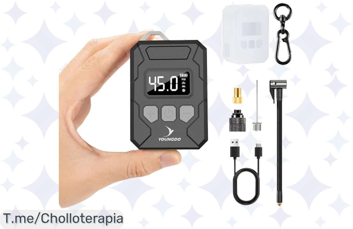 Oferta relámpago: mini bomba de bici 150PSI ¡Infla en segundos y se apaga sola!
