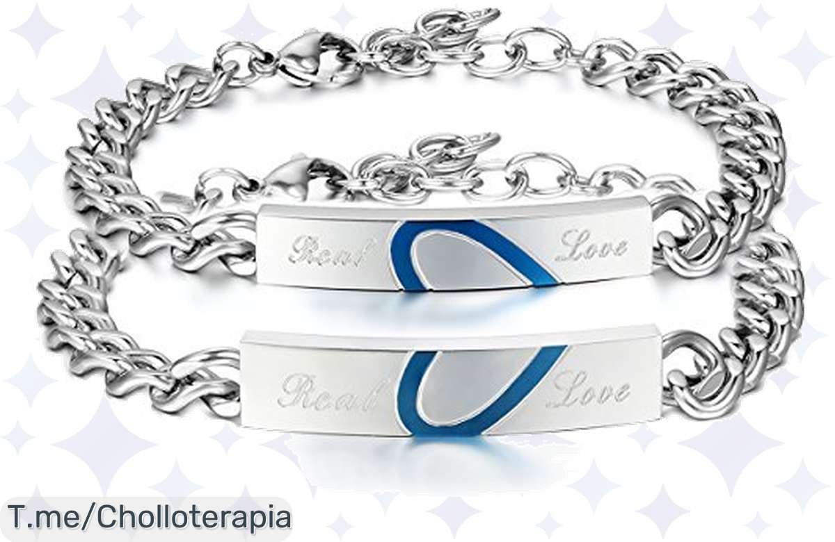 Pack de pulseras de acero para amantes a precio de locura, ¡regala amor ya!