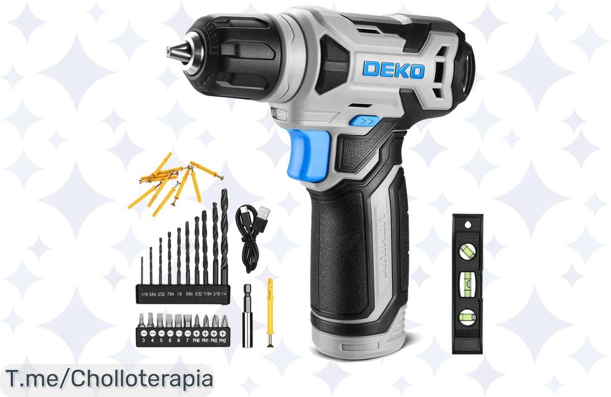 Taladro inalámbrico Deko 8V rosa: ¡ofertón único con 42 accesorios! ¡No dejes pasar esta ganga!