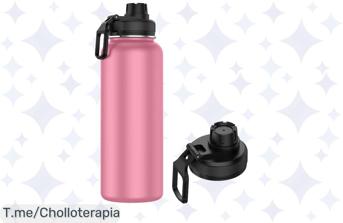 Termo de acero 1L: ¡bebidas frías todo el día, oferta flash!