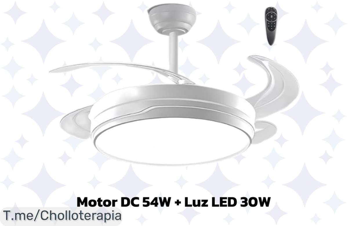 Ventilador de Techo con LED y Mando: ¡Oferta Única, Silencioso y Retráctil!