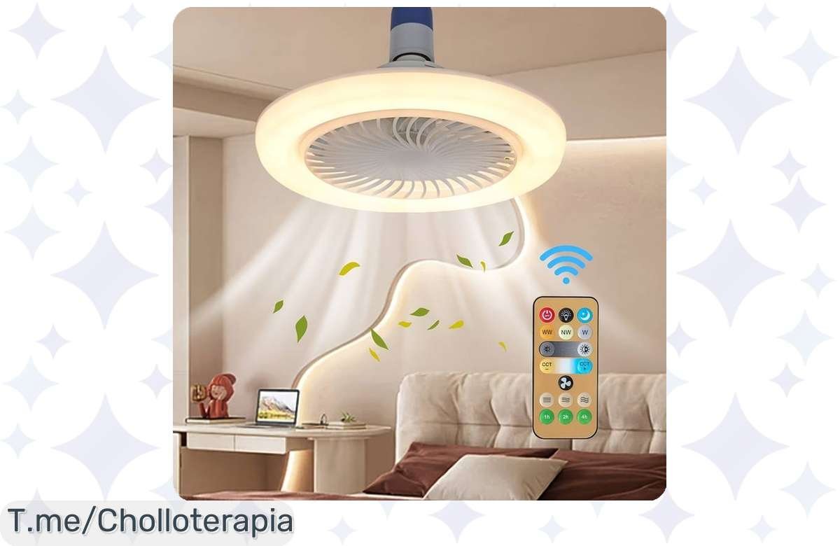 Ventilador de techo con luz a precio loco: ¡hazte ya con su luz regulable y mando!