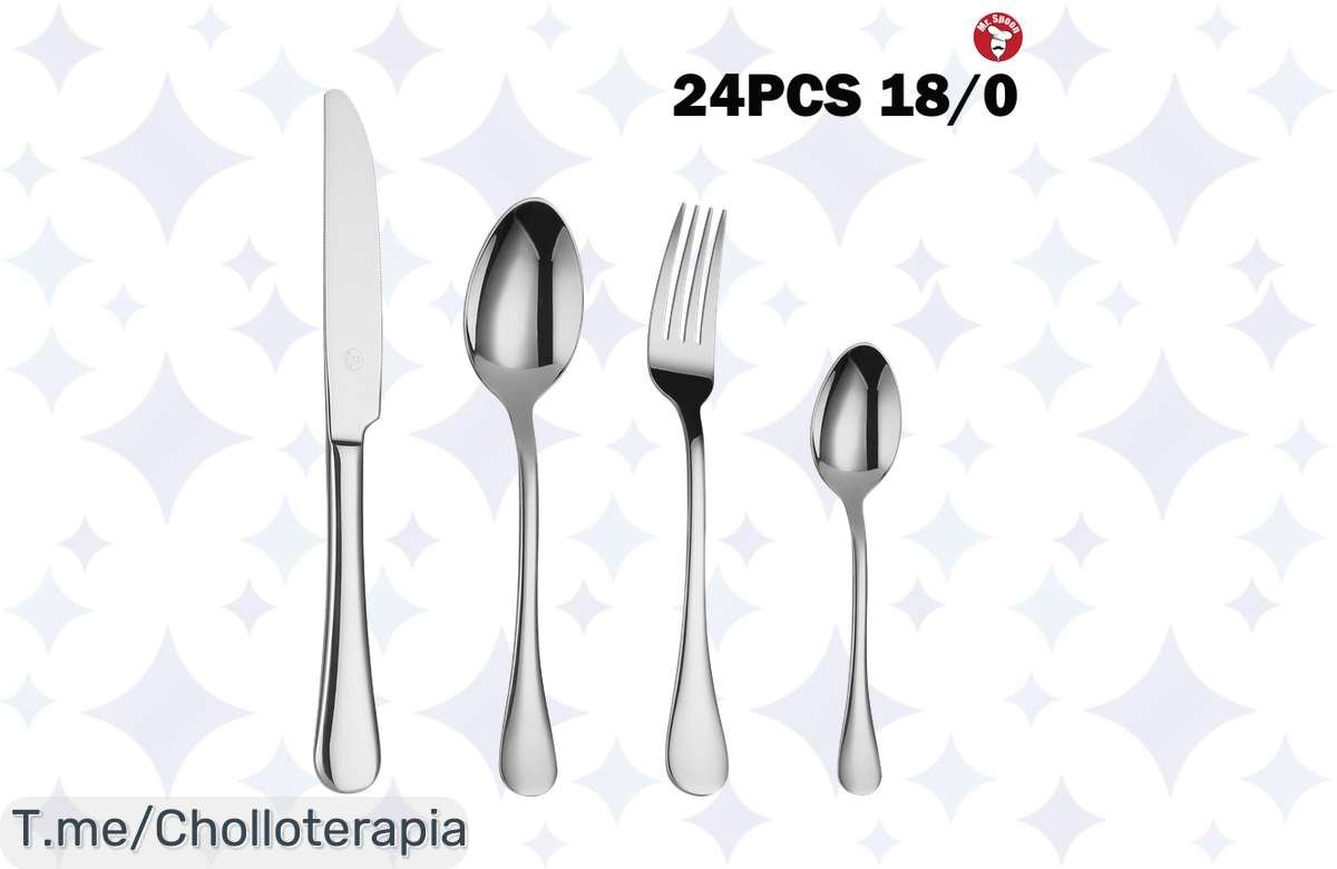 ¡Ahorra en grande: Juego de cubiertos de 24 piezas en acero inoxidable a precio de locura!