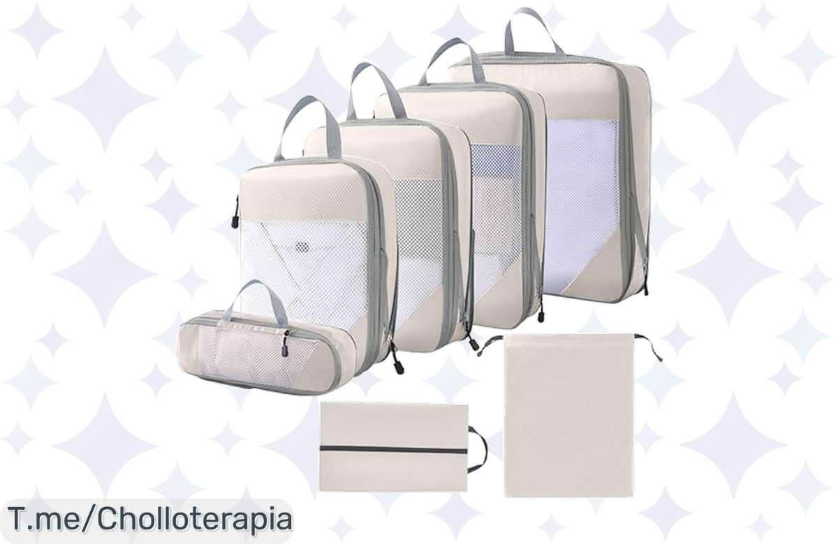 ¡Aprovecha el ofertón de 7 cubos de compresión y organiza tu maleta como un pro, corre que vuelan!