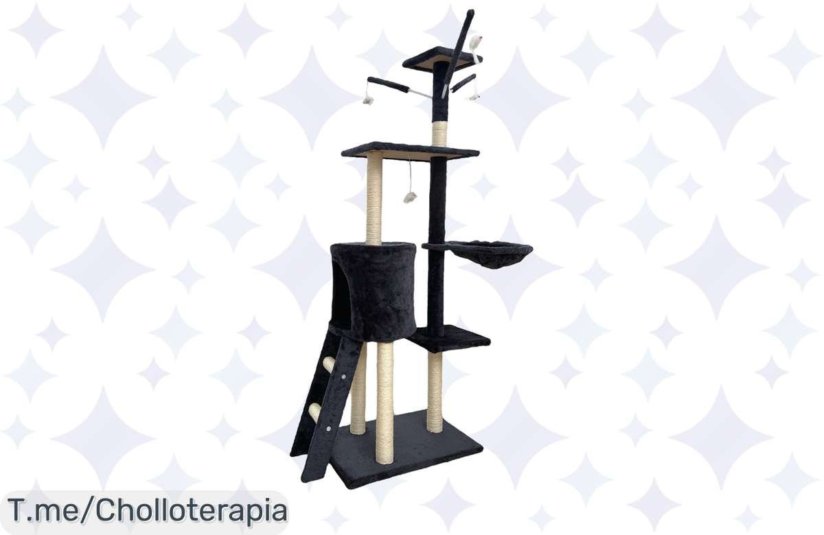 ¡Chollazo! Árbol Rascador para Gatos 50x35x138cm, diversión y descanso garantizados, ¡no te lo pierdas!