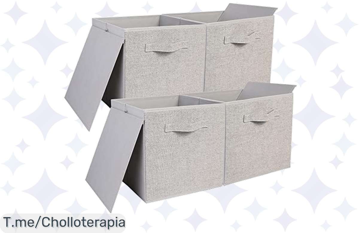 ¡Chollazo! Pack de 4 cajas plegables grandes a precio de ganga, ¡organiza ya tu hogar!