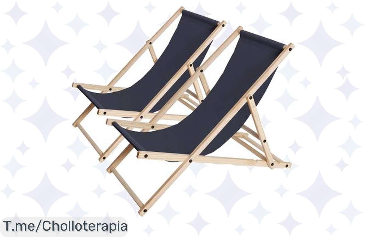 ¡Chollazo! Par de tumbonas de madera gris a precio loco ¡Corre!