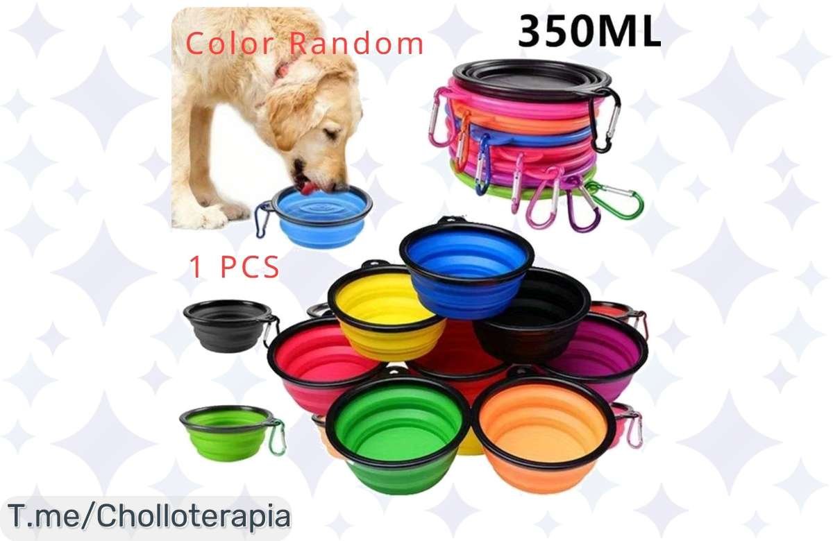¡Chollo total! Bol para perros plegable, comida y agua, ¡llévatelo ya!