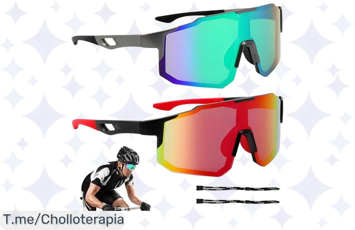 ¡Dos gafas de sol deportivas a precio de risa: Ojos cuidados y pura adrenalina!
