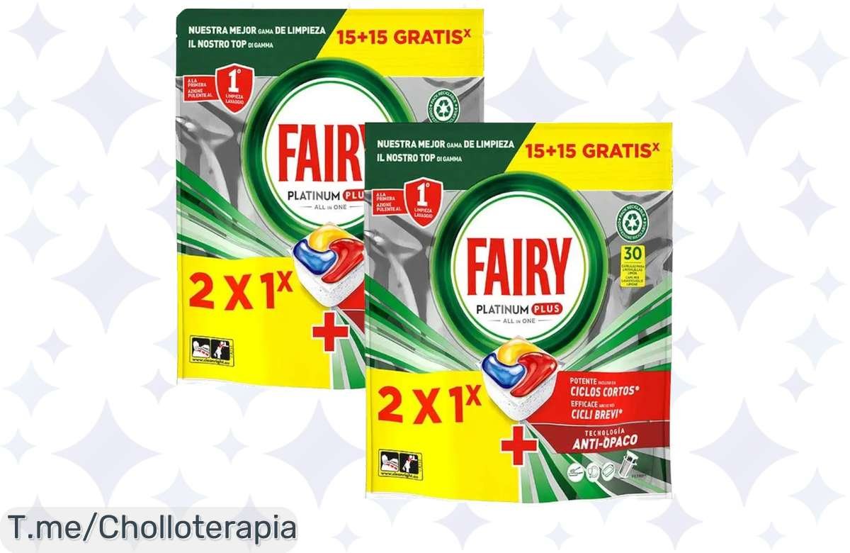 ¡Fairy Platinum a precio de risa! 60 caps para tu lavavajillas, corre y consigue el chollo.
