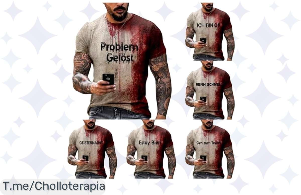 ¡Llévate la Camiseta de Manga Corta Hombre más impactante para Halloween y ahorra un 50%!