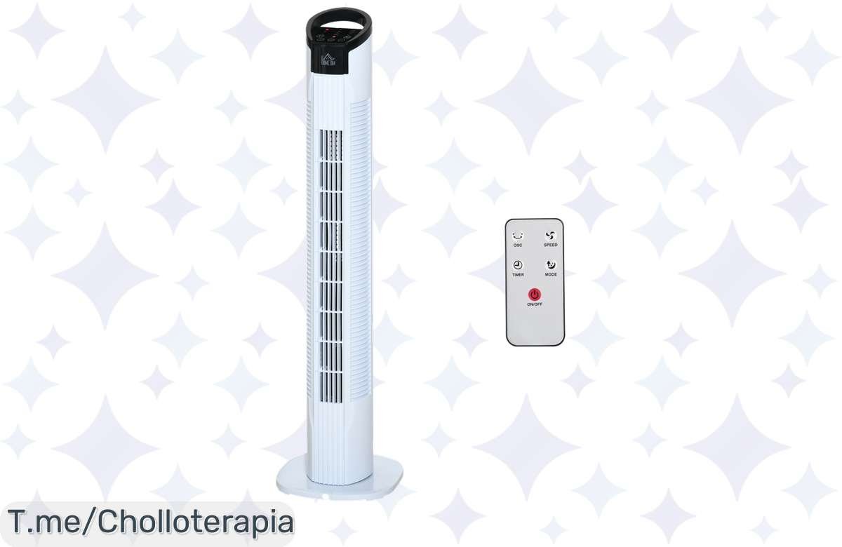 ¡Locura de Ofertas! Ventilador de Torre HOMCOM 50W con Mando, ¡Solo por Tiempo Limitado!