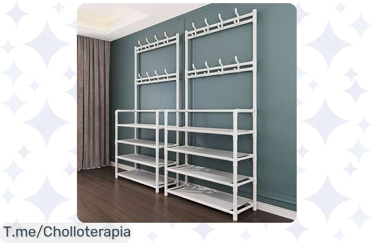 ¡Locura de precio! Estante de metal con ganchos: despídete del desorden, ¡compra ahora!