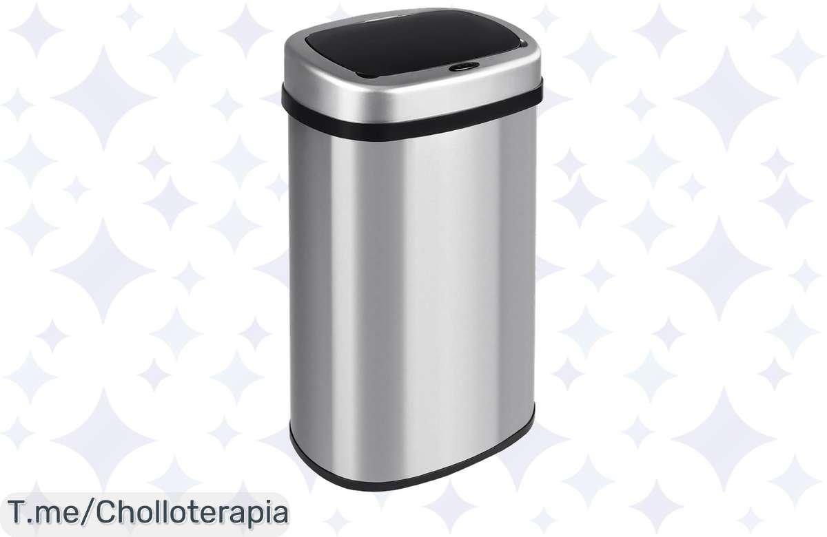 ¡No te lo crees! Chollazo en Cubo Automático de 50L con Tapa Inteligente y Acero INOX