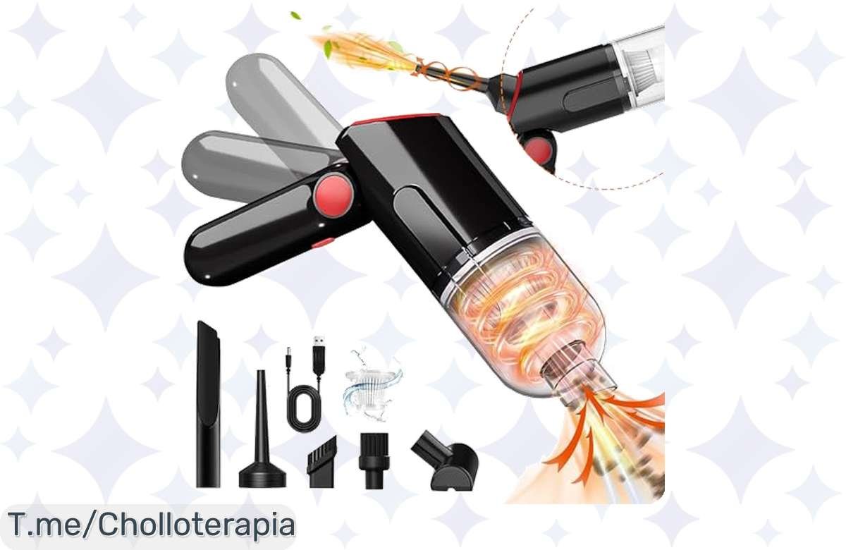 ¡No te lo pierdas! Aspirador de mano 12000PA a precio de risa, limpieza total para coche y casa