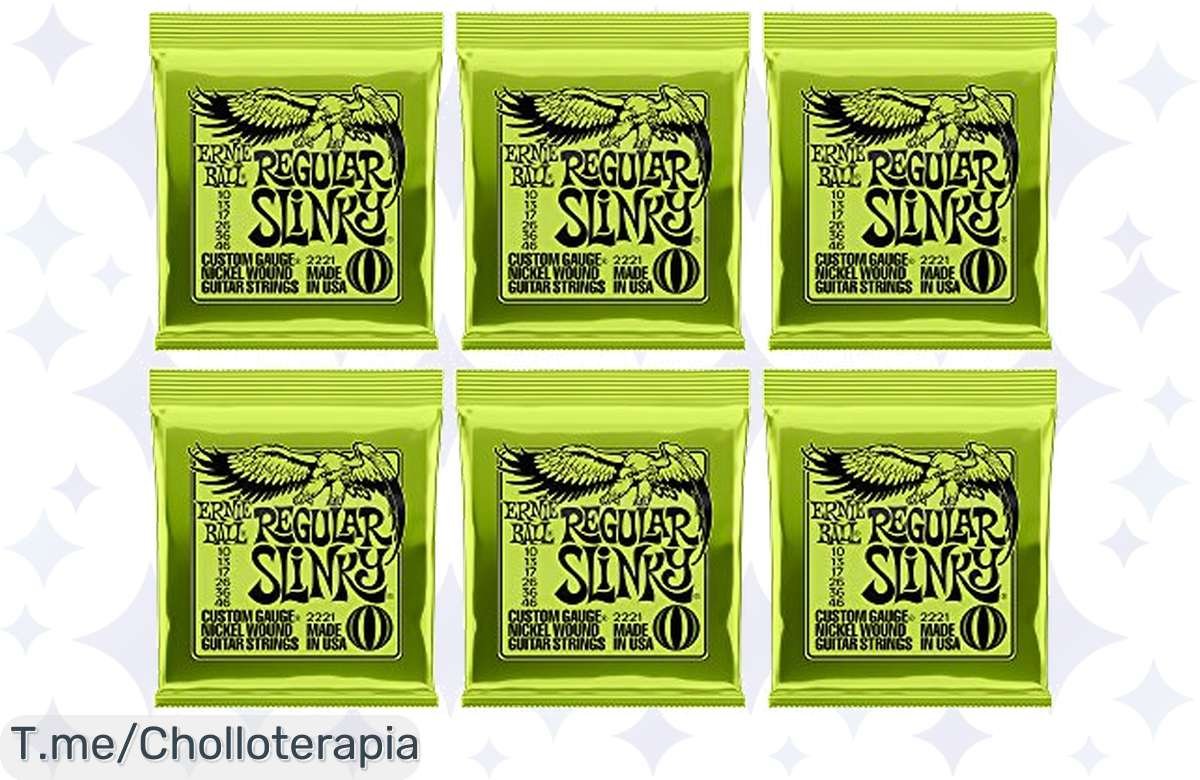 ¡No te pierdas esta ganga: 6 juegos de cuerdas Ernie Ball Regular Slinky a precio regalado!