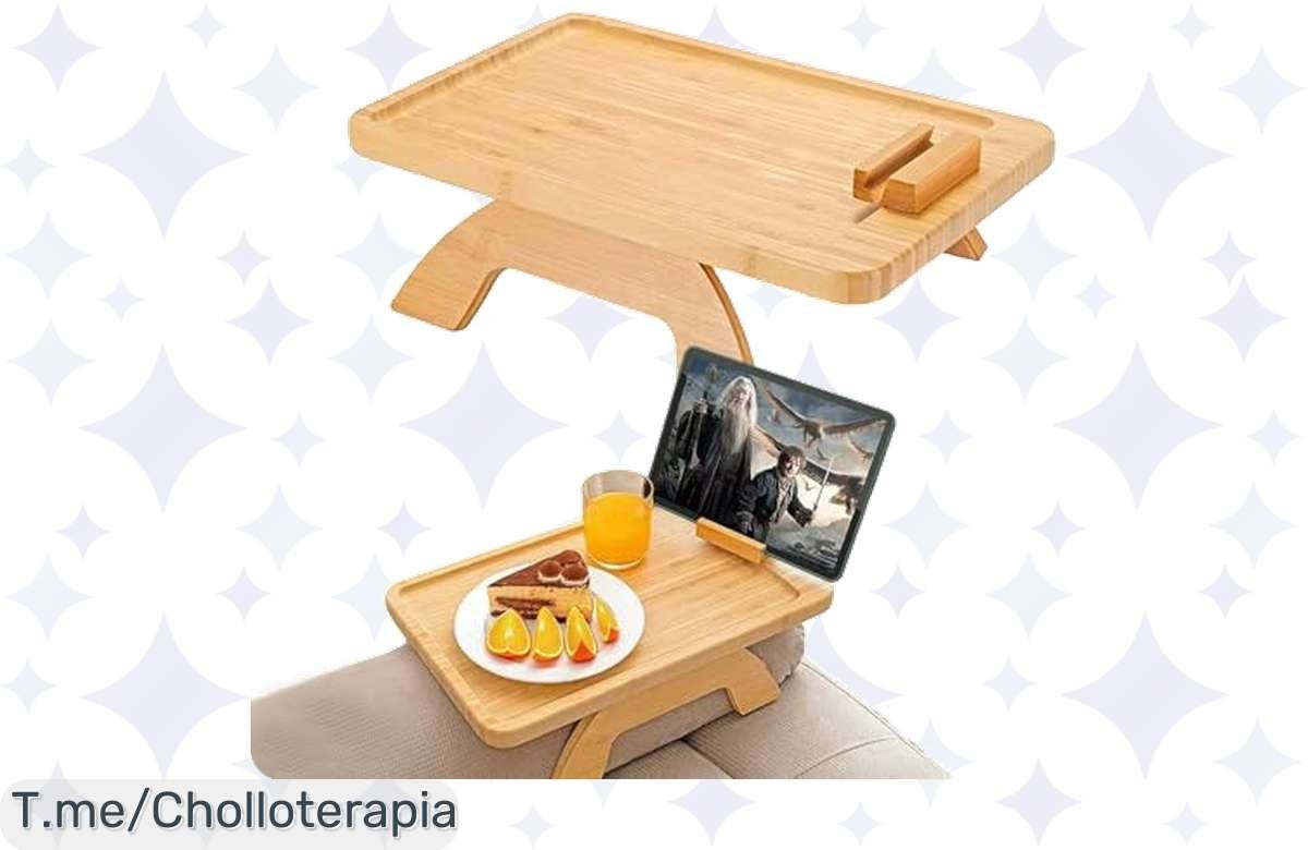 ¡Oferta Relámpago! Bandeja de Sofá Plegable con Soporte para Móvil: Ahorra Espacio y Dinero