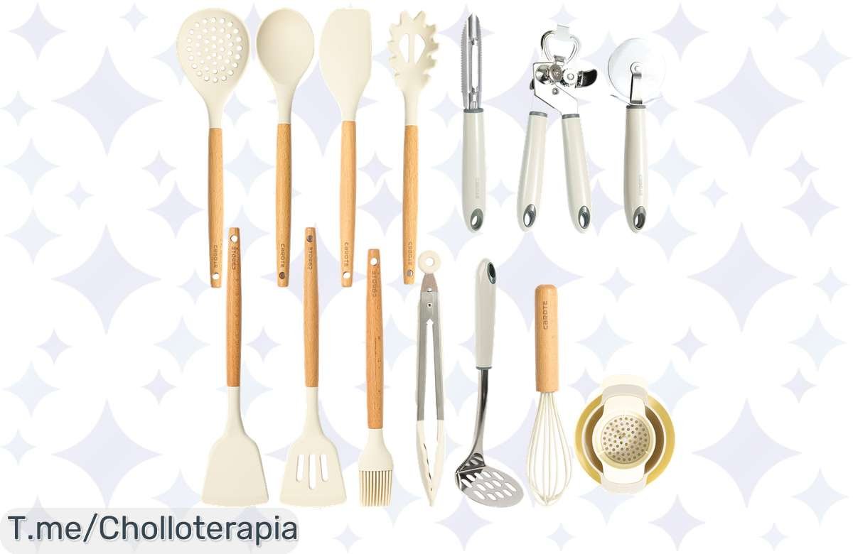 ¡Oferta Relámpago! Juego de 16 Utensilios de Cocina de Silicona Premium a Súper Precio