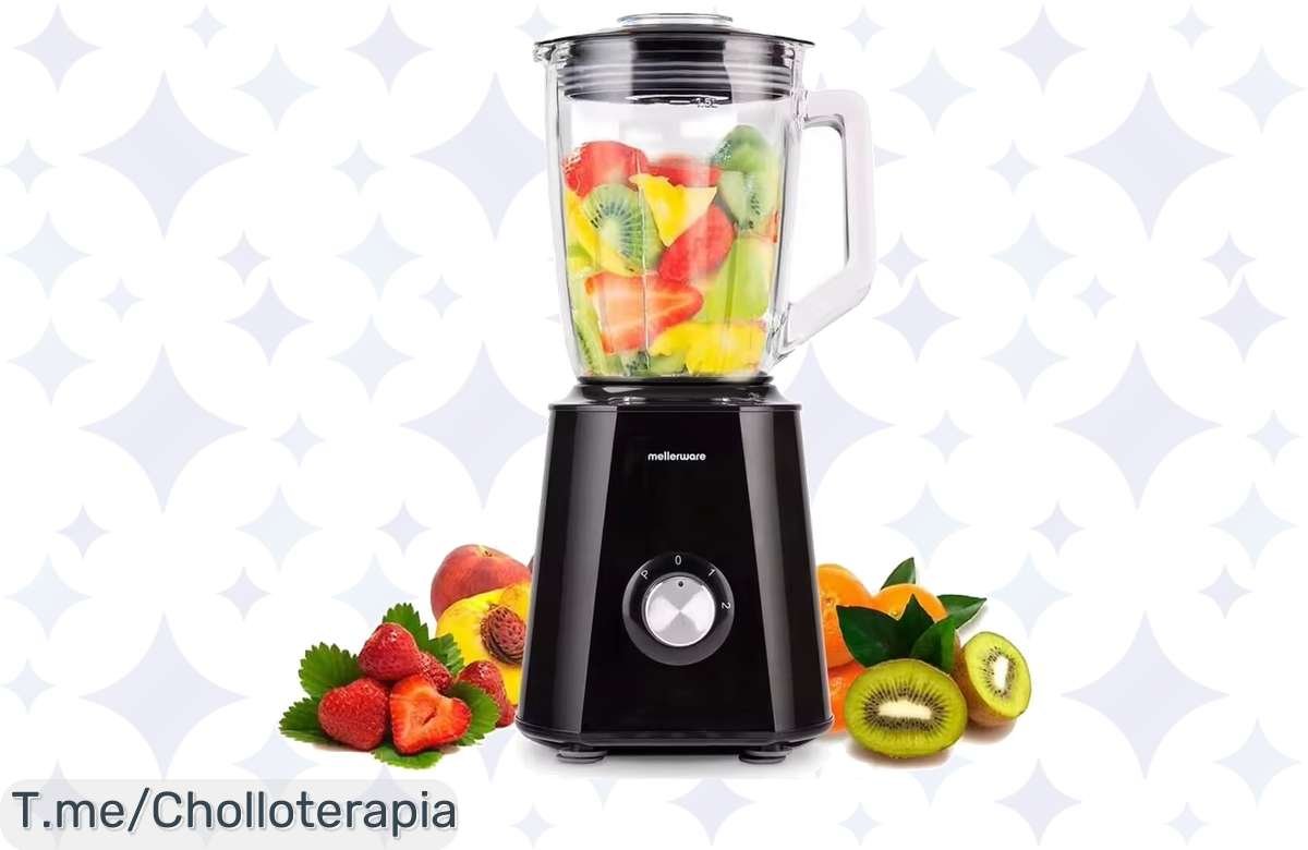 ¡Oferta bomba! Batidora Mellerware 1500W, 1.5L de cristal, 6 cuchillas a un precio alucinante, ¡aprovéchalo ya!