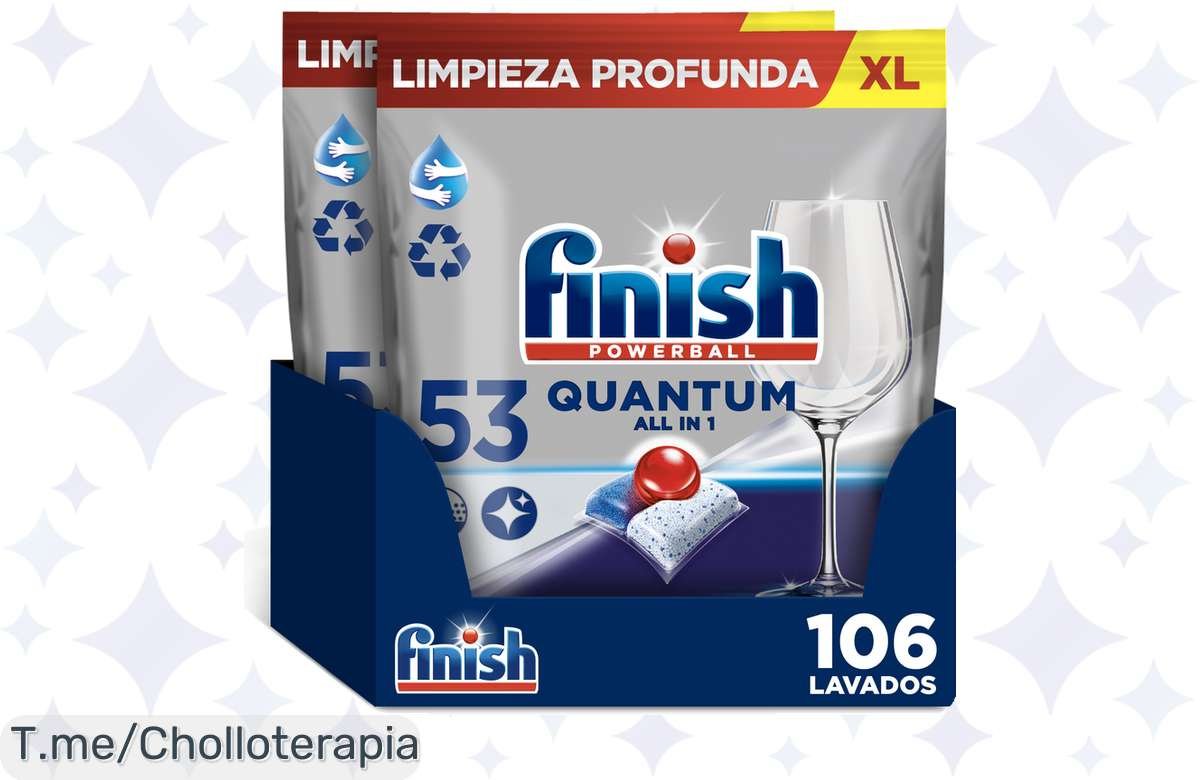 ¡Oferta loca! 106 pastillas Finish Powerball Quantum baratísimas: ¡lava como un pro!
