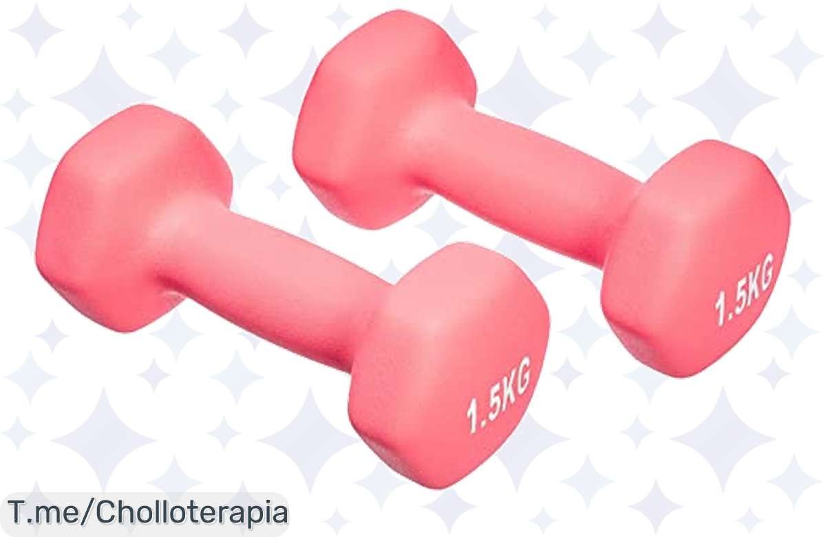 ¡Oferta loca! Mancuernas de neopreno 3 kg, precio insuperable para entrenar con clase.