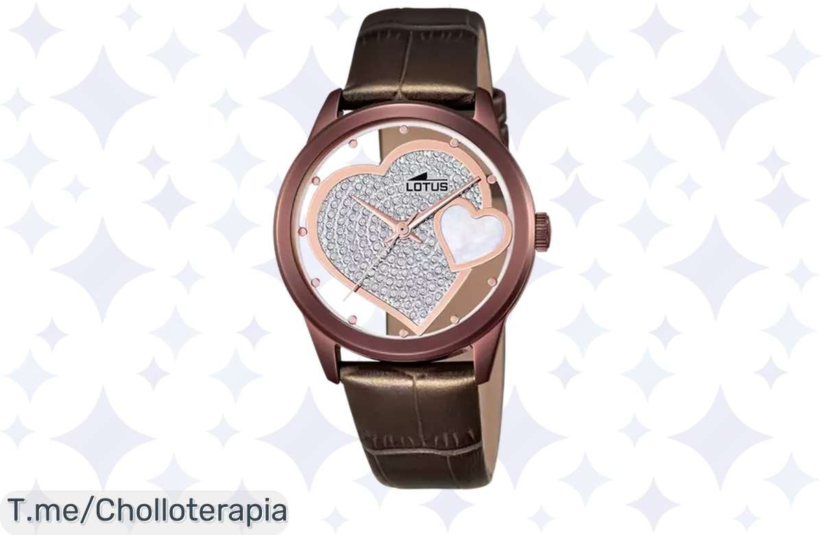 ¡Oferta loca! Reloj Lotus de mujer con esfera marrón a precio imbatible, ¡corre antes de que se agote!