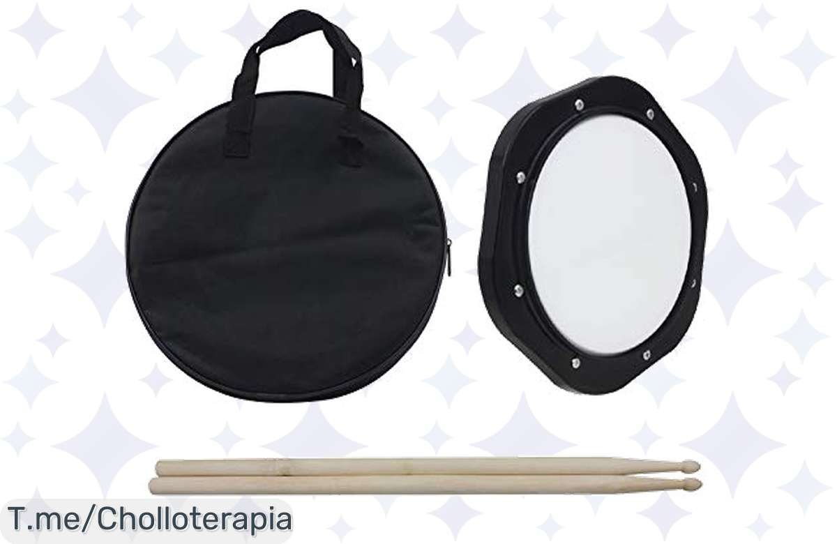 ¡Ofertón! Almohadilla de batería de 10” con baquetas y bolsa para empezar ya
