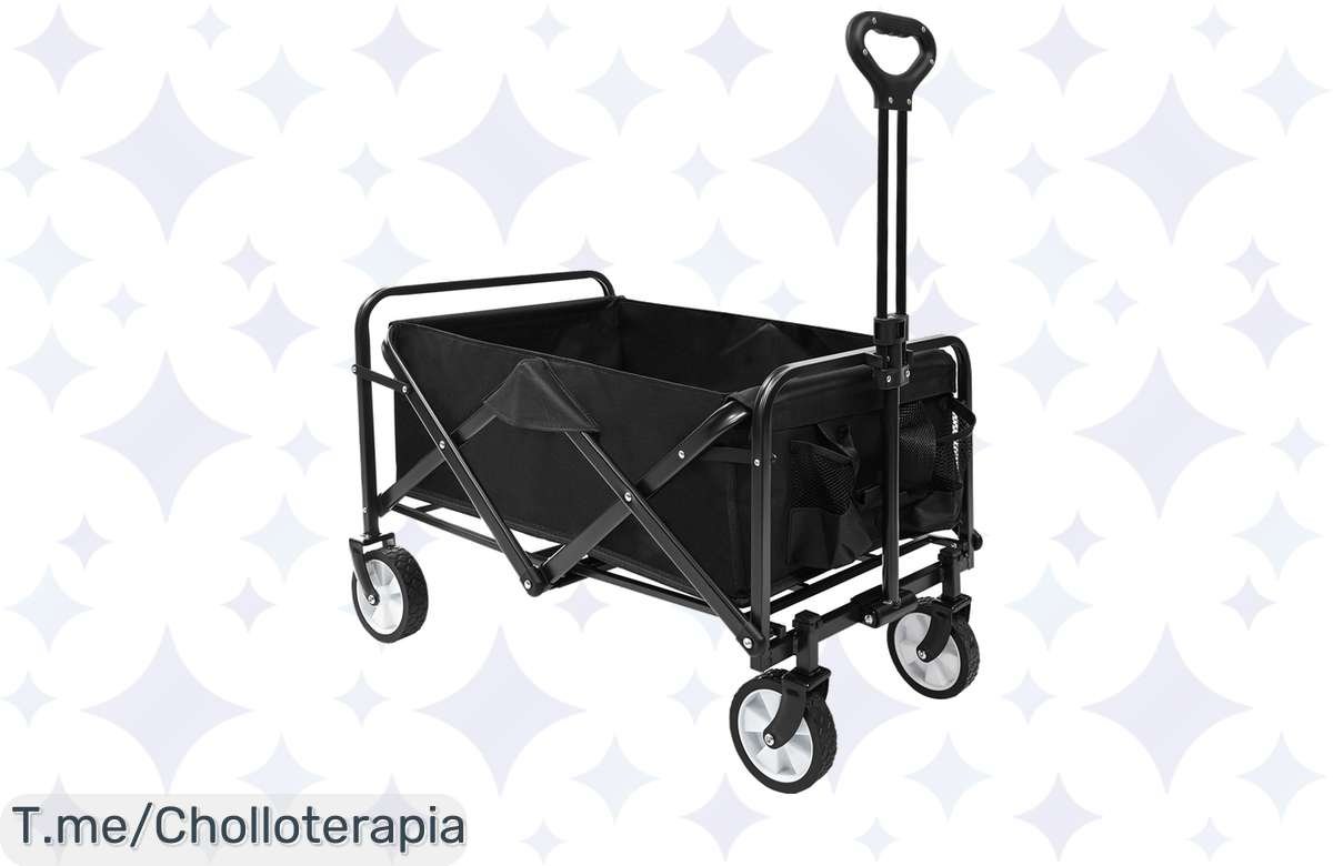 ¡Ofertón! Carro de Mano Plegable para Playa y Jardín a Precio de Risa ¡No lo Dejes Pasar!