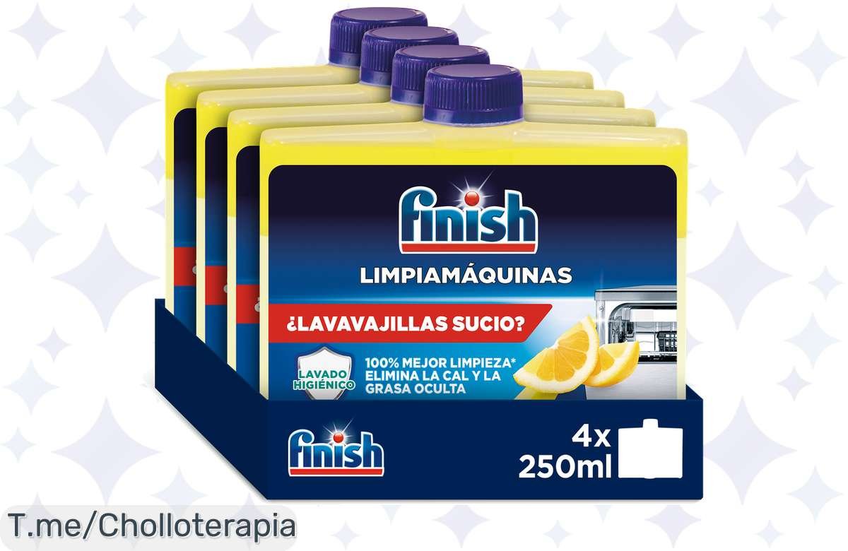 ¡Ofertón! Finish Limpiamáquinas 4x250ml a precio de risa, solo hoy