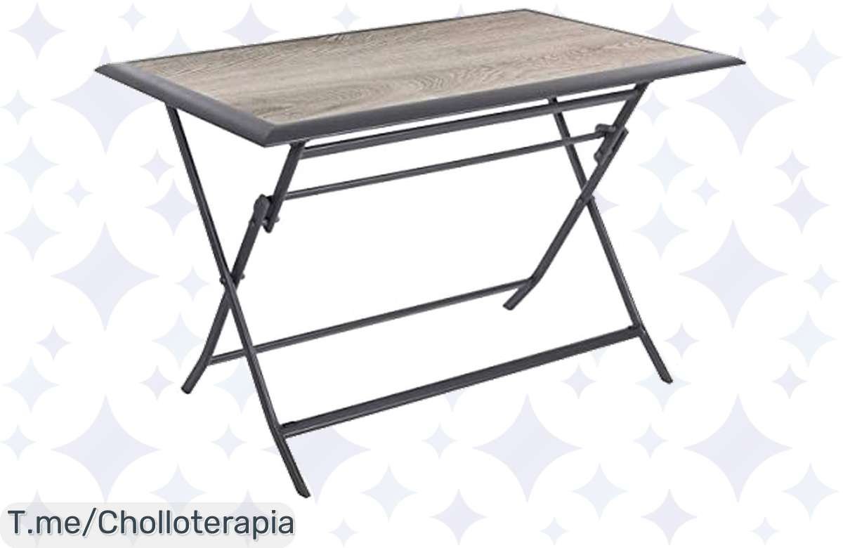 ¡Ofertón de la hostia! Mesa jardín plegable Hespéride para 4, ideal para tus quedadas, resistente y barata, ¡no la dejes escapar!