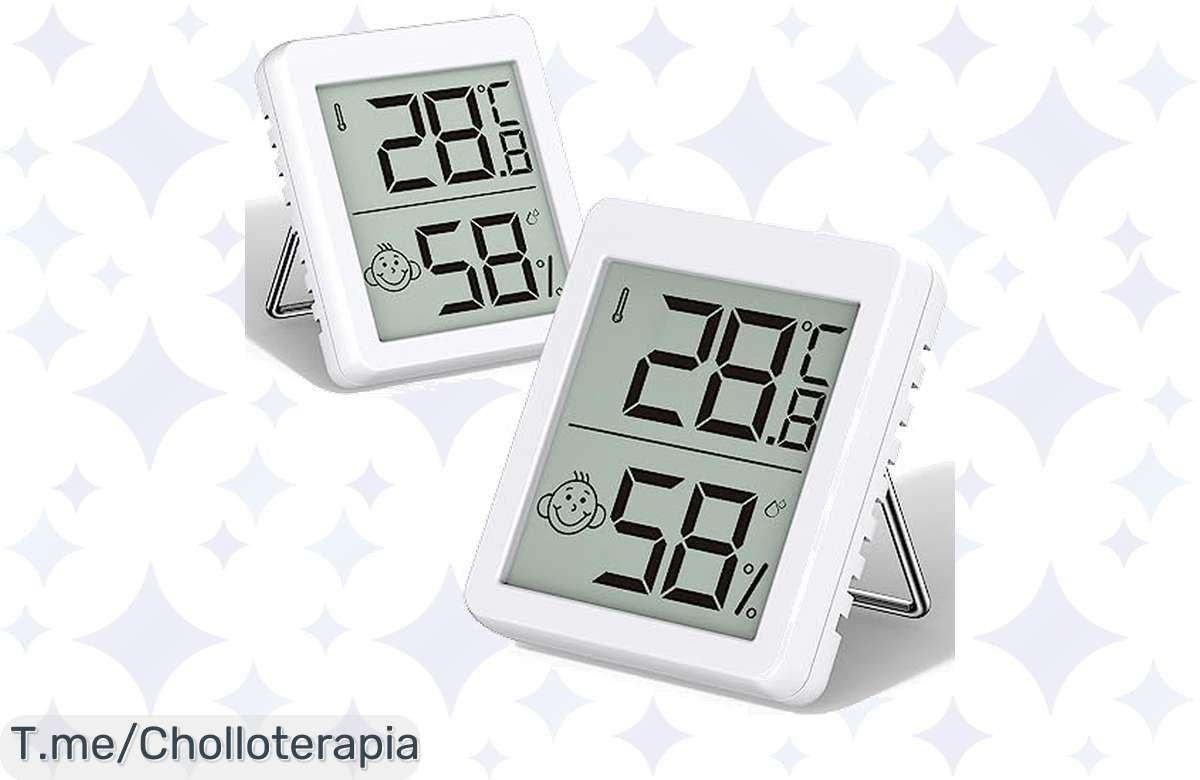 ¡Pack 2 termohigrómetros digitales alucinantes: precisión y pantalla gigante a precio de locura!