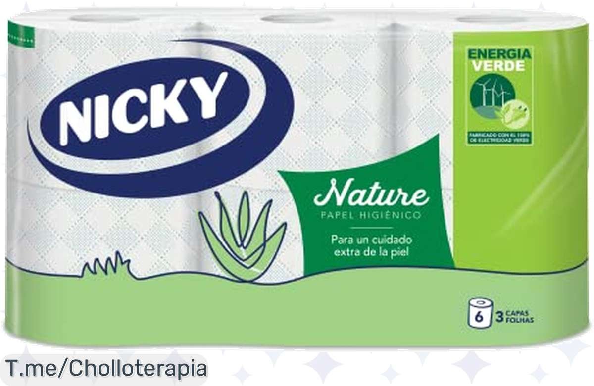 ¡Papel Higiénico Nicky Nature con Aloe Vera: 6 Rollos de Lujo por Menos!