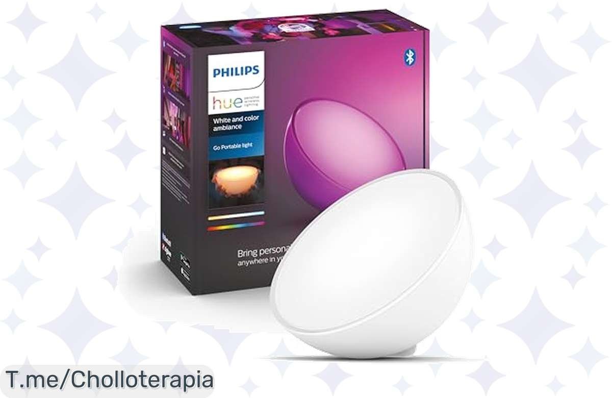 ¡Philips Hue Go: Luz portátil potente a precio de risa!