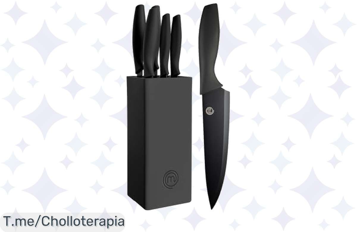 ¡Set de cuchillos MasterChef casi regalado! 5 piezas de acero inoxidable afiladas como nunca. ¡No lo dejes pasar!
