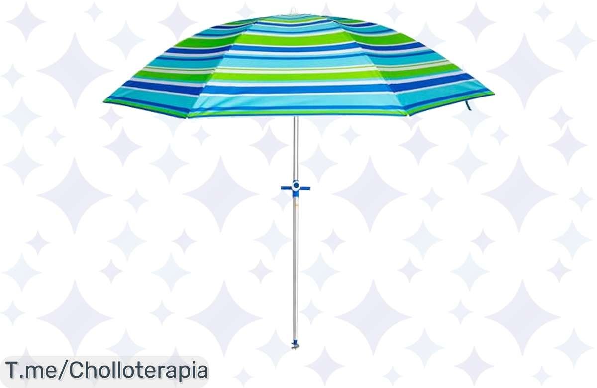 ¡Sombrilla de Playa a Precio de Risa! Protección UPF 50+ y Calidad Top