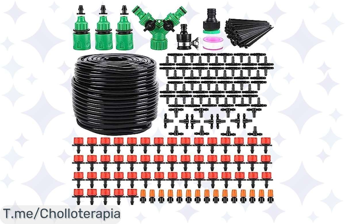 Ahorra agua y tiempo con el kit de riego automático: fácil instalación y sin electricidad. ¡Hazte con el tuyo ahora!