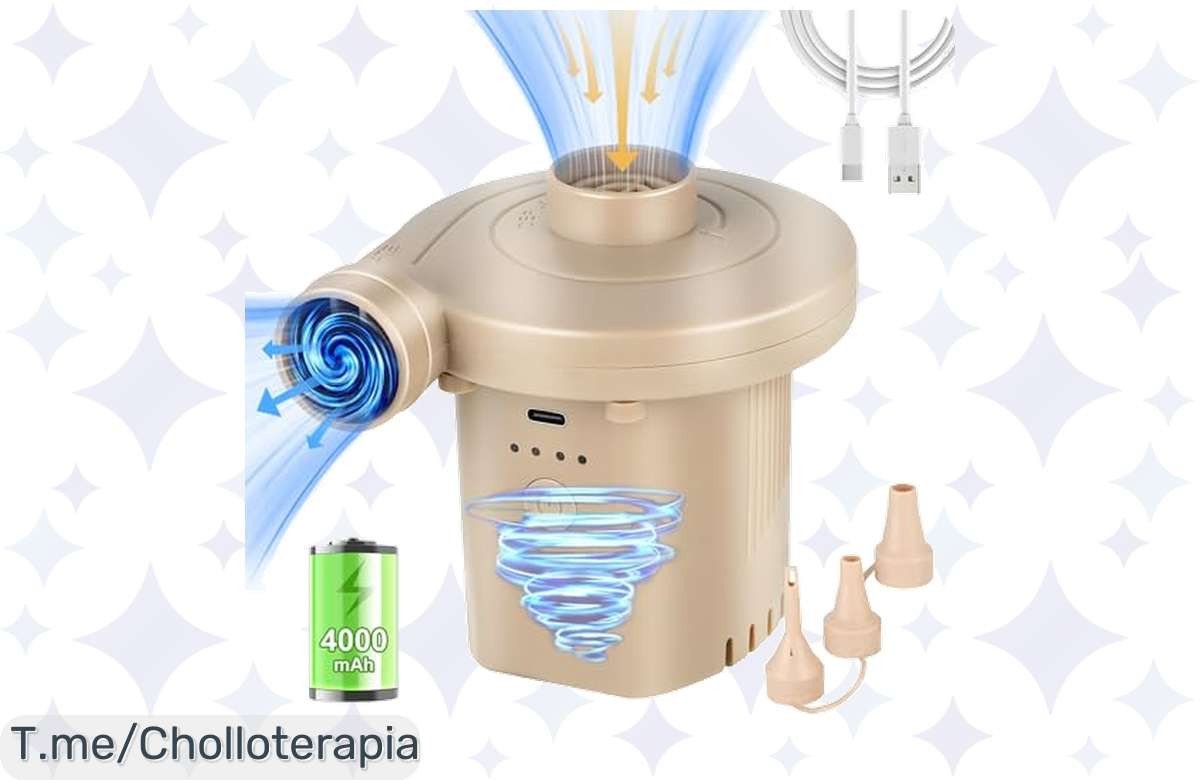 Aprovecha el ofertón único: Inflador eléctrico 2 en 1 con batería de 4000mAh a precio loco, solo por tiempo limitado. ¡No dejes pasar este super chollo y cómpralo ya!
