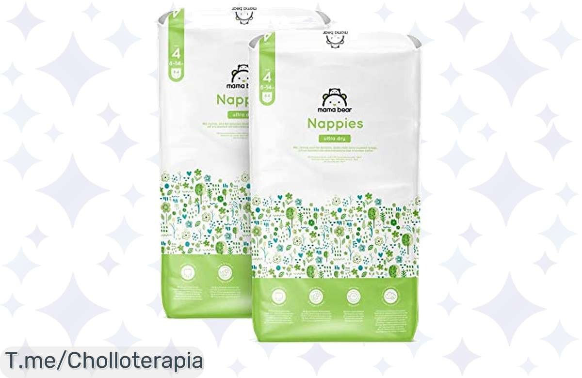 Aprovecha el super chollo en pañales Mama Bear: 168 unidades ultrasecos con 12 horas de protección nocturna. Comodidad sin irritaciones, ¡oferta limitada, actúa ya!