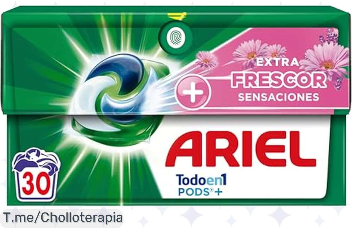 Ariel Pods Todo en 1: limpieza profunda y frescor floral en un solo click. Aprovecha este super chollo de pack de 30 lavados antes de que se acabe. ¡Compra ya!