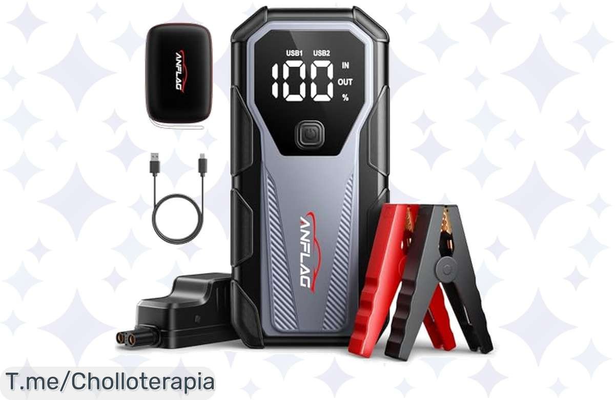 Arrancador de coches increíble con 5500A y linterna LED, ¡super chollo! Aprovecha el descuento brutal y llévatelo a precio de risa antes de que se acabe esta oferta única.