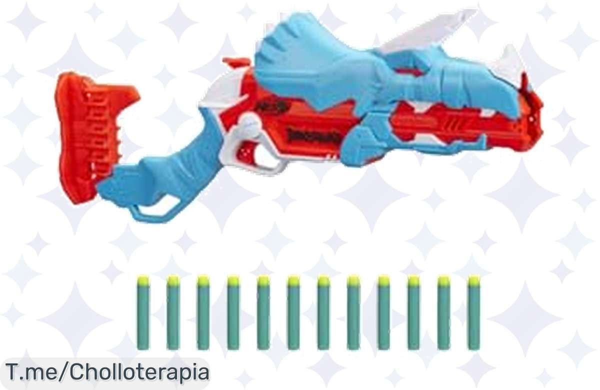 Atrapa la emoción con el lanzador Nerf DinoSquad Tricerablast: diseño de dinosaurio, 12 dardos y un super chollo que no se repetirá. ¡Compra ahora antes de que se agote!