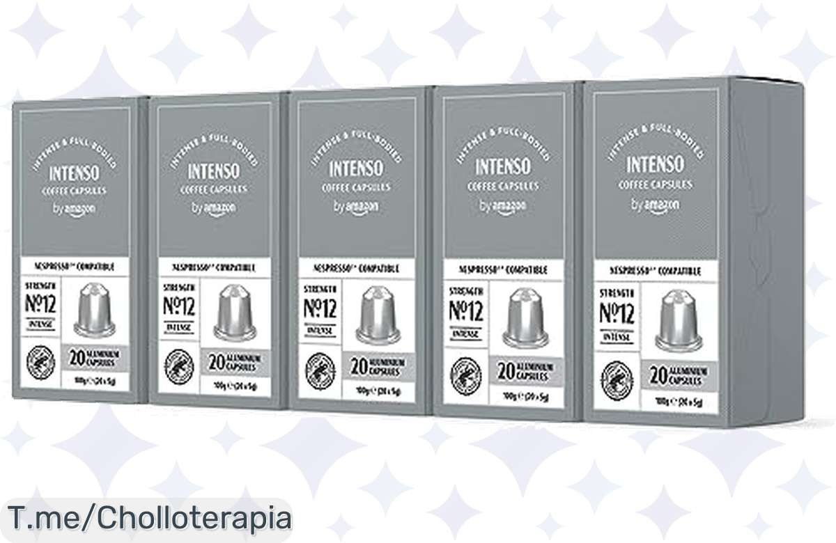 Café intenso en cápsulas: ¡100 por un precio loco! Disfruta un sabor robusto y apoya al medio ambiente. No dejes pasar este ofertón, ¡compra ya antes de que se agoten!