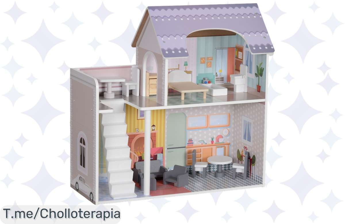 Casa de Muñecas AIYAPLAY: Super chollo multicolor con muebles y balcón, el regalo que encantará a tus peques. ¡No te pierdas esta oferta única y compra ahora!