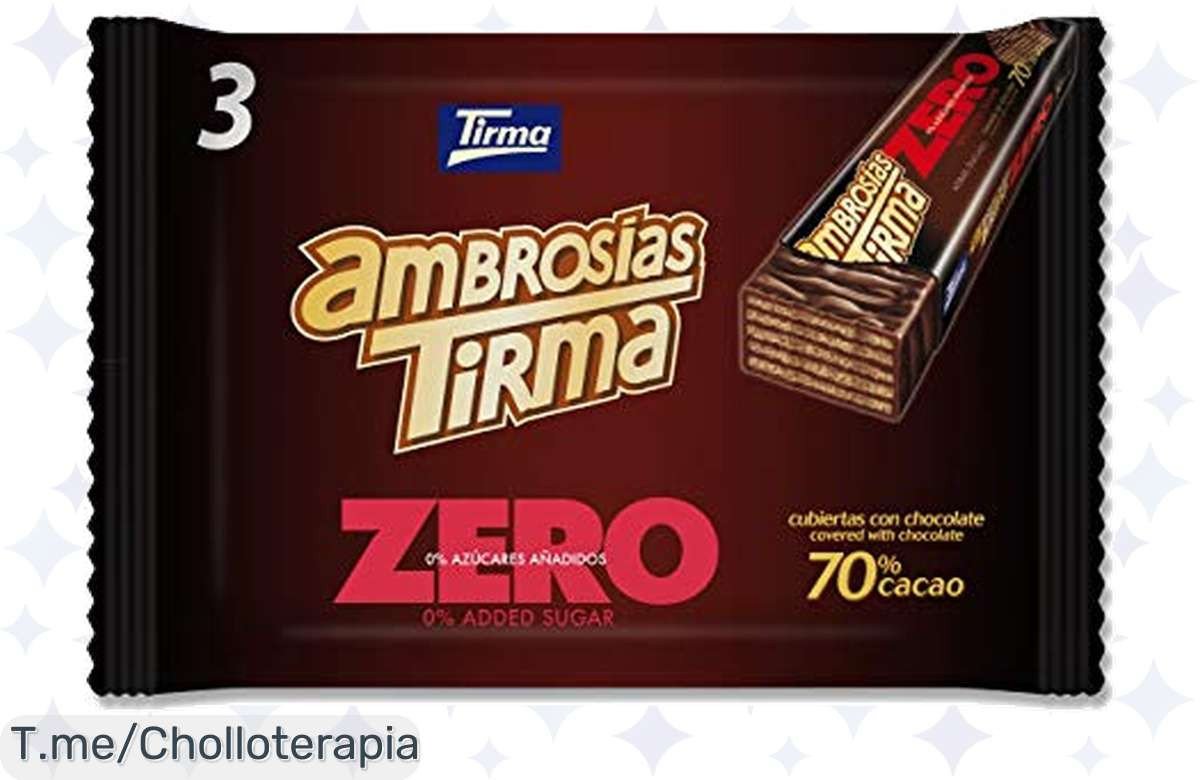 Chocolatinas Tirma Ambrosía a precio loco: disfruta de su crujiente chocolate negro 70% sin azúcares añadidos. ¡No dejes pasar este ofertón y compra ya antes de que se acabe!