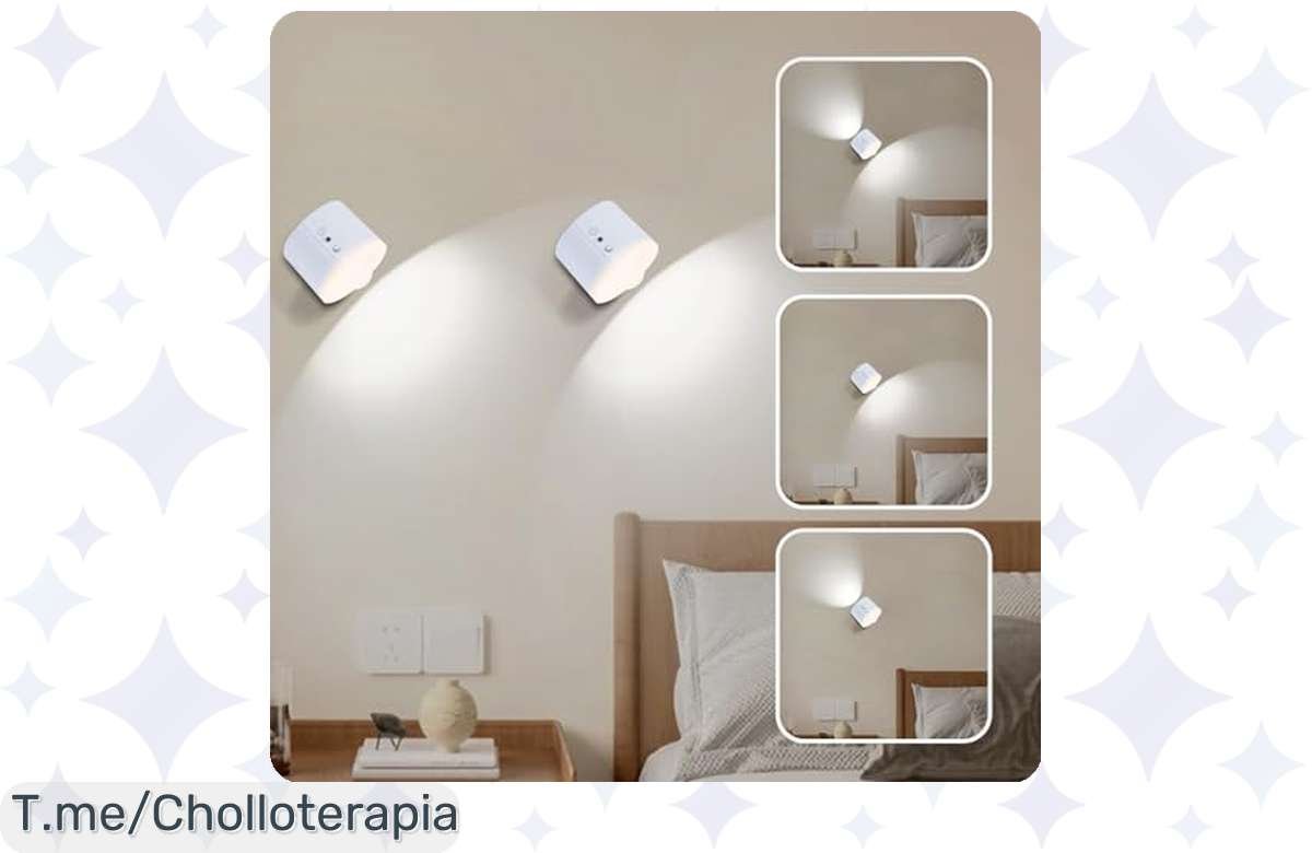 Chollazo del día: lámparas wall sin cables con 3 tonos, gira 360° ¡Solo por tiempo limitado!