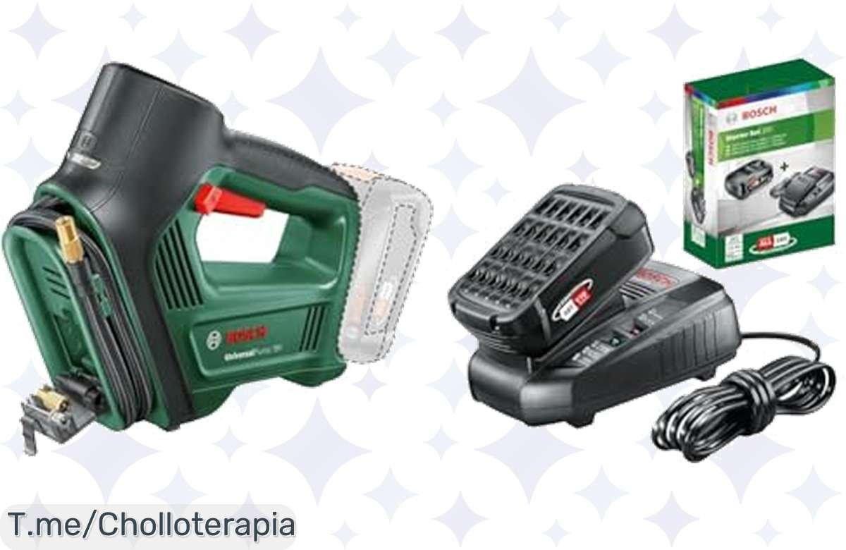 Chollazo en bomba de aire Bosch: infla rápido y con estilo.