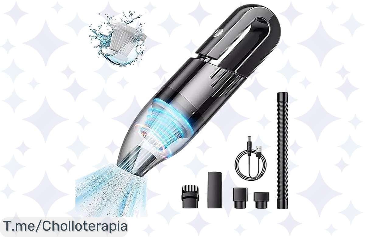 Consigue el aspirador inalámbrico portátil con filtro HEPA a un precio loco y disfruta de 6500Pa de potencia para tener tu hogar impecable. ¡Oferta limitada, actúa ya!