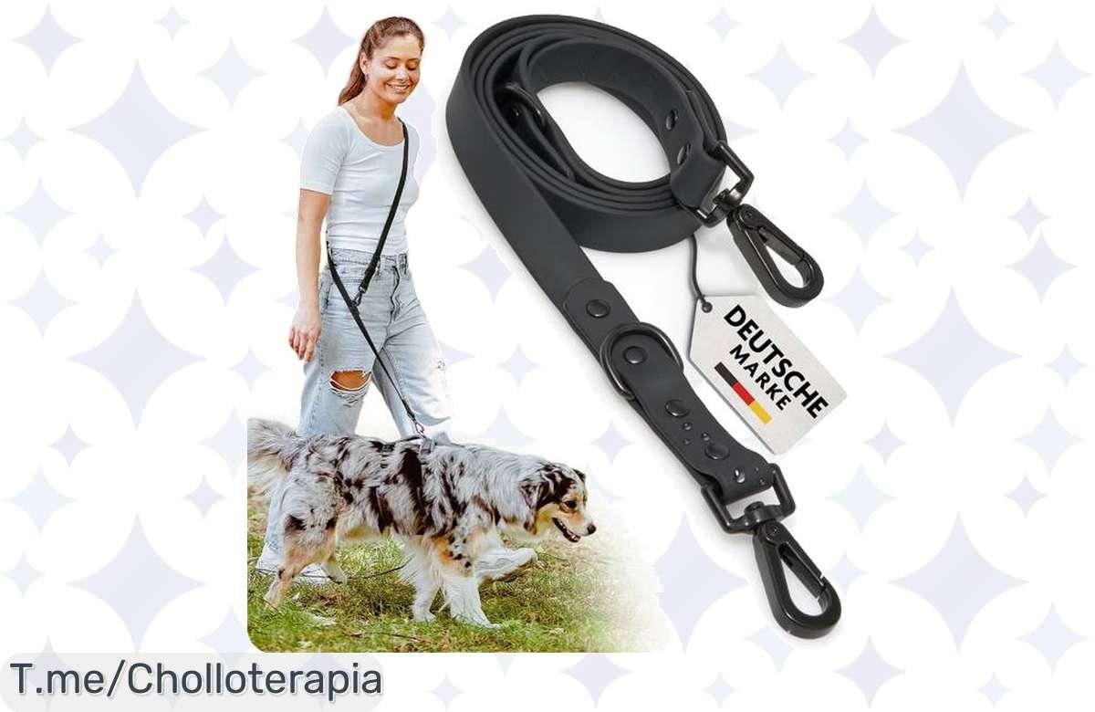 Correa ajustable FAVVITY PET negra: seguridad y comodidad para tu perro en un super chollo que no puedes dejar pasar, ¡aprovecha antes de que se agote!